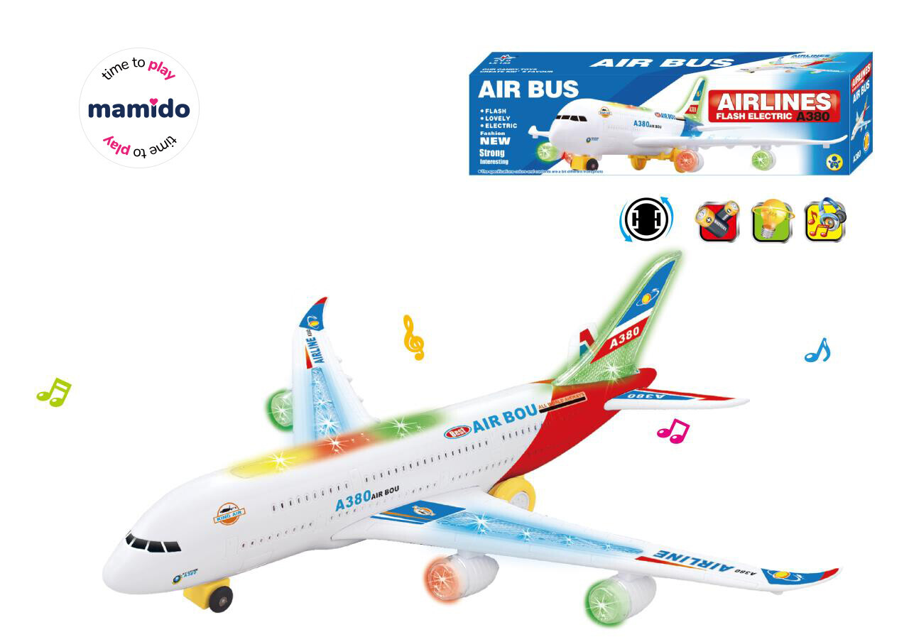 Mamido Letadlo A380 světla a zvuky bílé MT1295