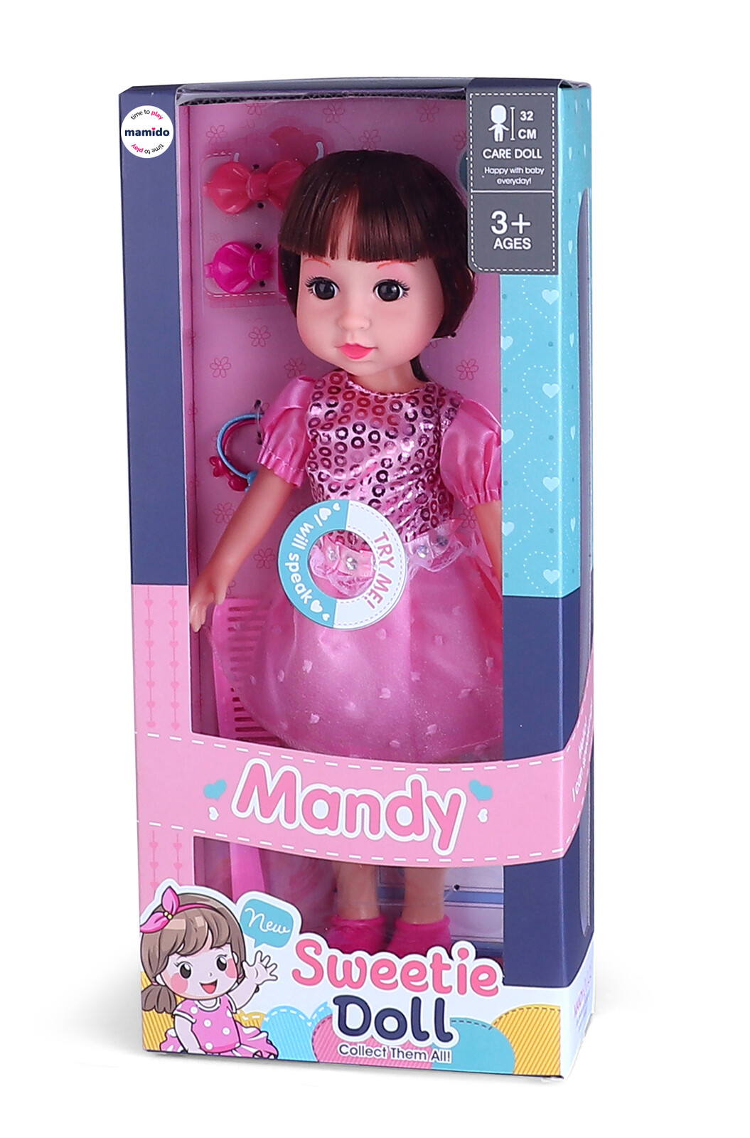 Mamido Mluvící panenka Mandy 32 cm s doplňky