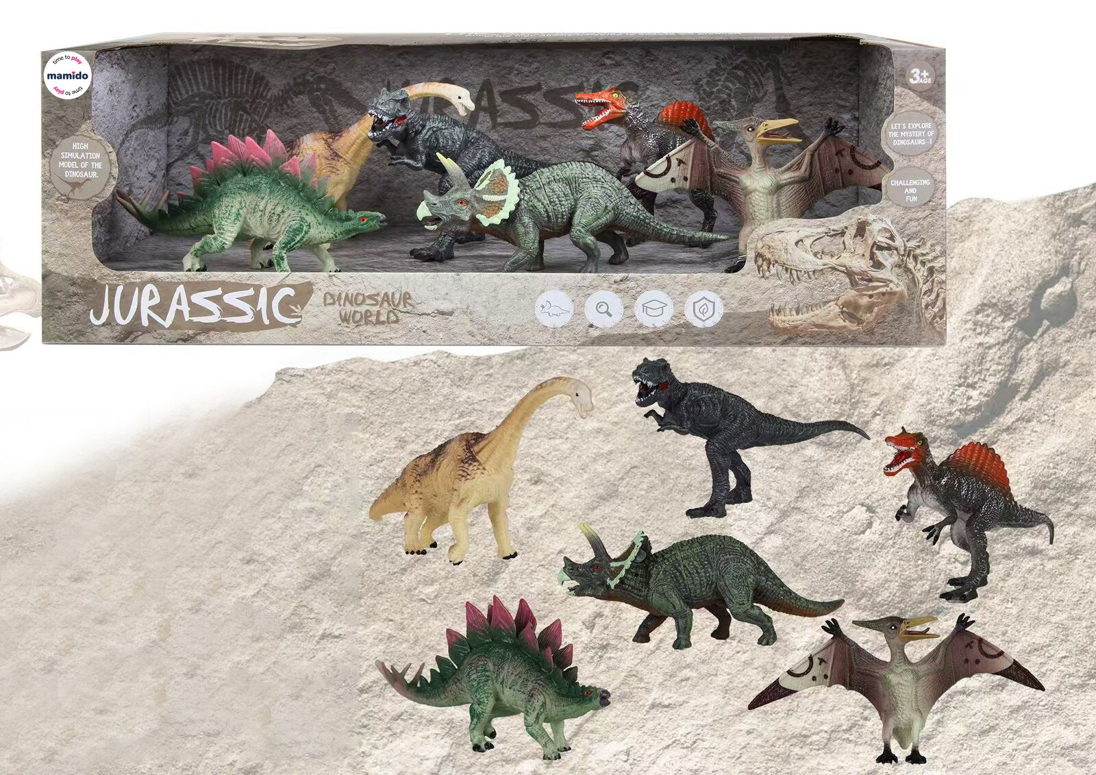 Mamido Set dinosaurů 6 figurek MT1152