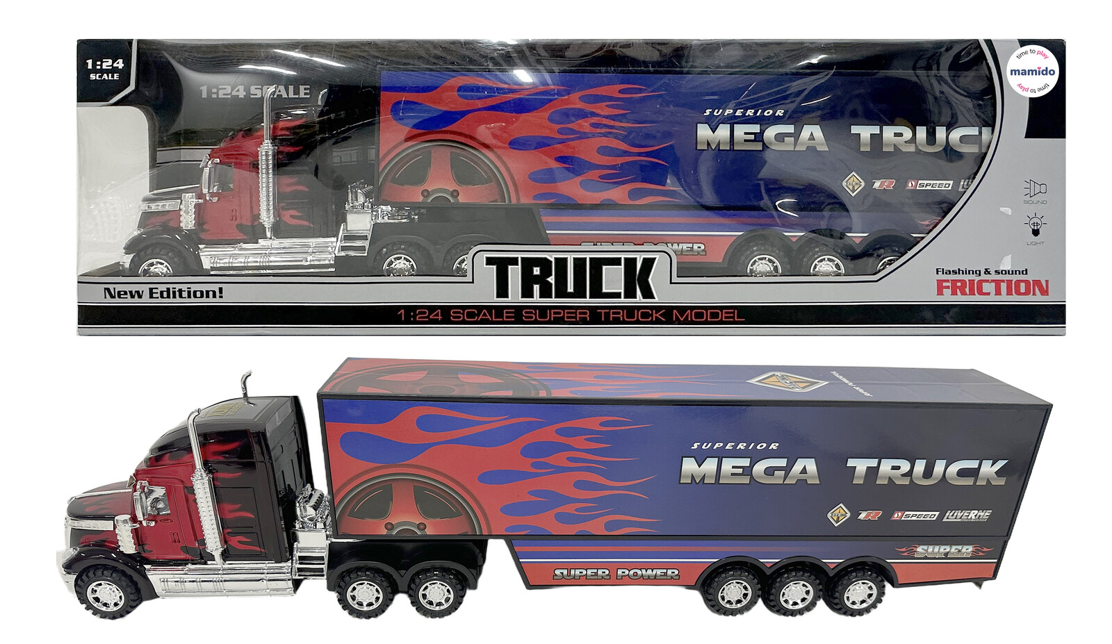 Mamido Velký kamion s kontejnerem 1:24 se světly a zvuky 60 cm MT1293