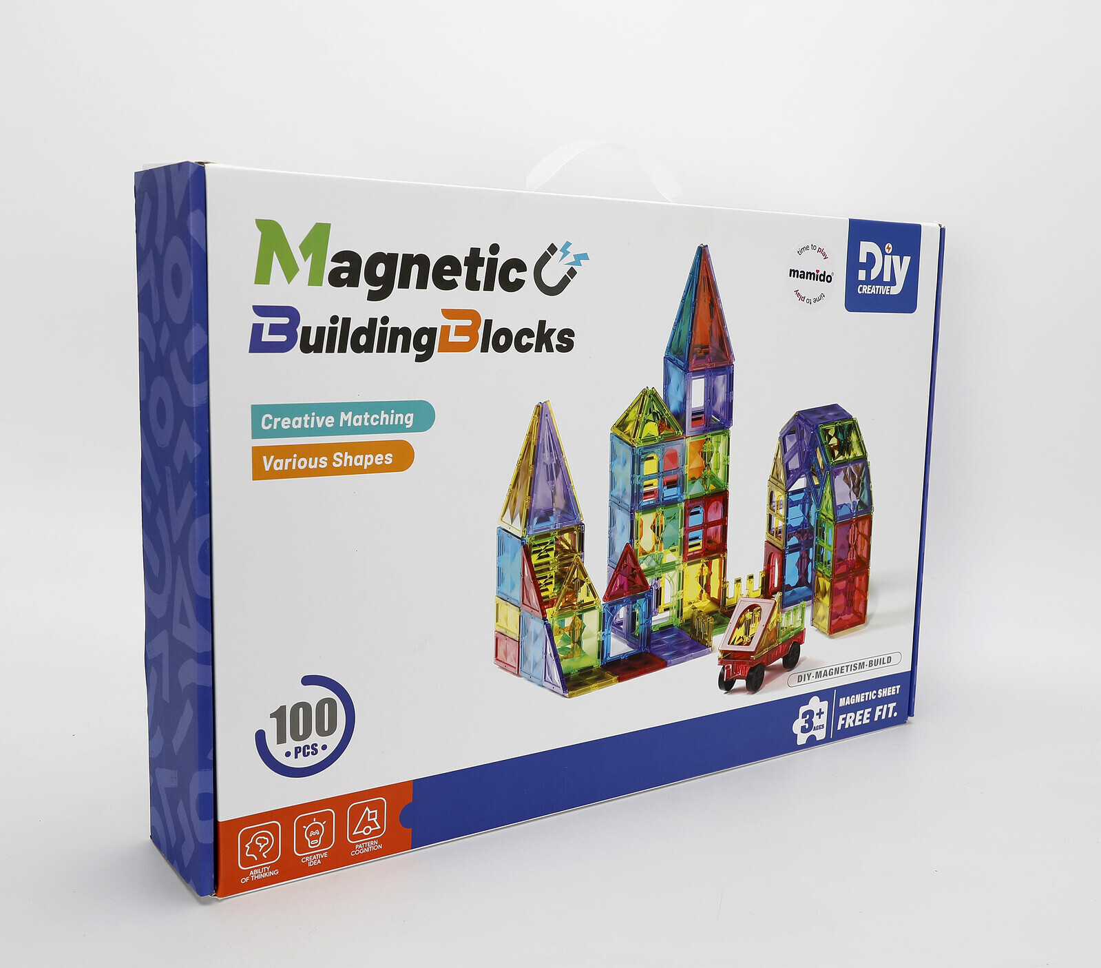 Mamido Barevná magnetická stavebnice 100 dílů MT1435