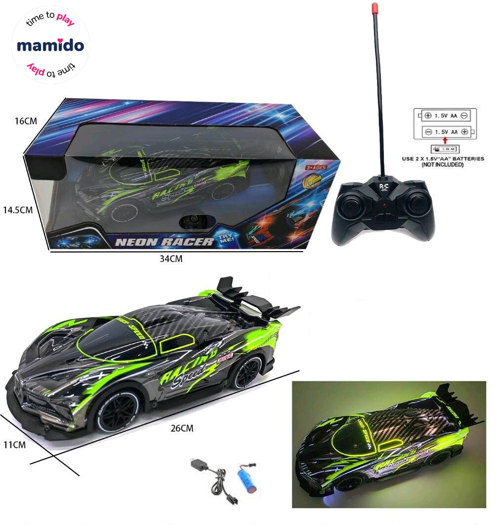 Mamido Závodní autíčko na dálkové ovládání Neon Racer se světly MT1307 RC