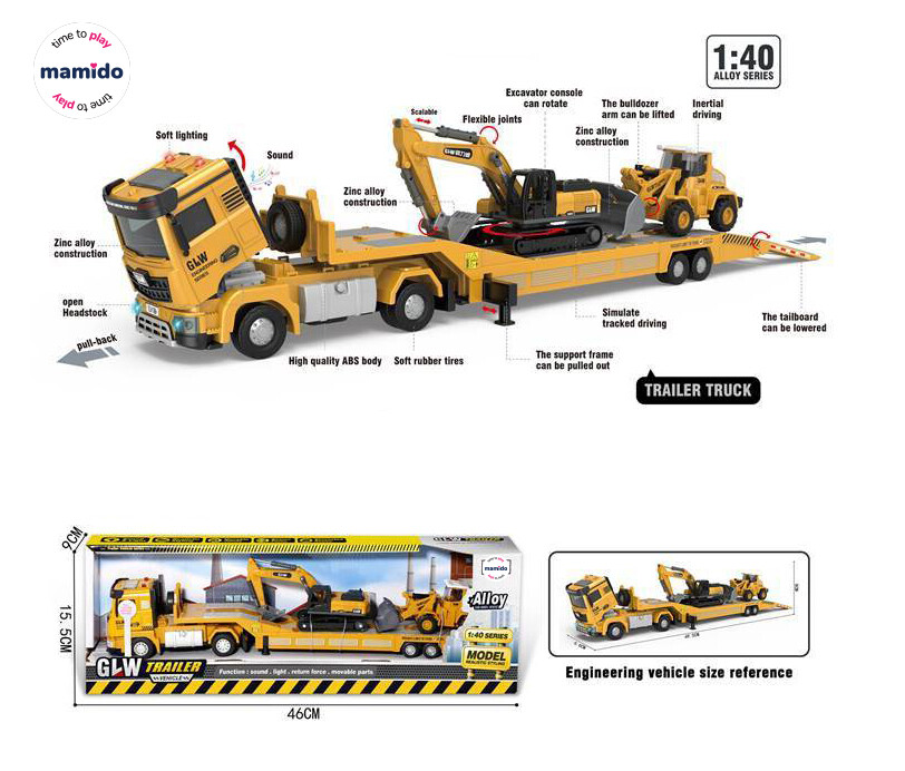 Mamido Nákladní vůz s přívěsem 1:40 se zvuky a světly MT1573