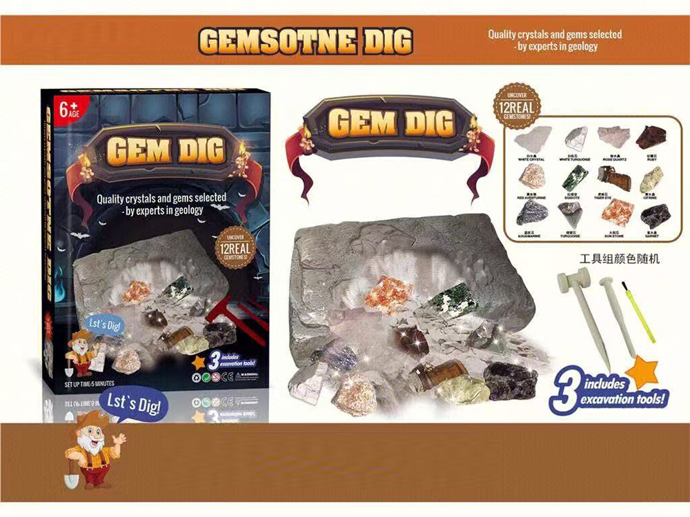 Mamido Archeologická sada na vykopávky 12 krystalů s nástroji MT1545