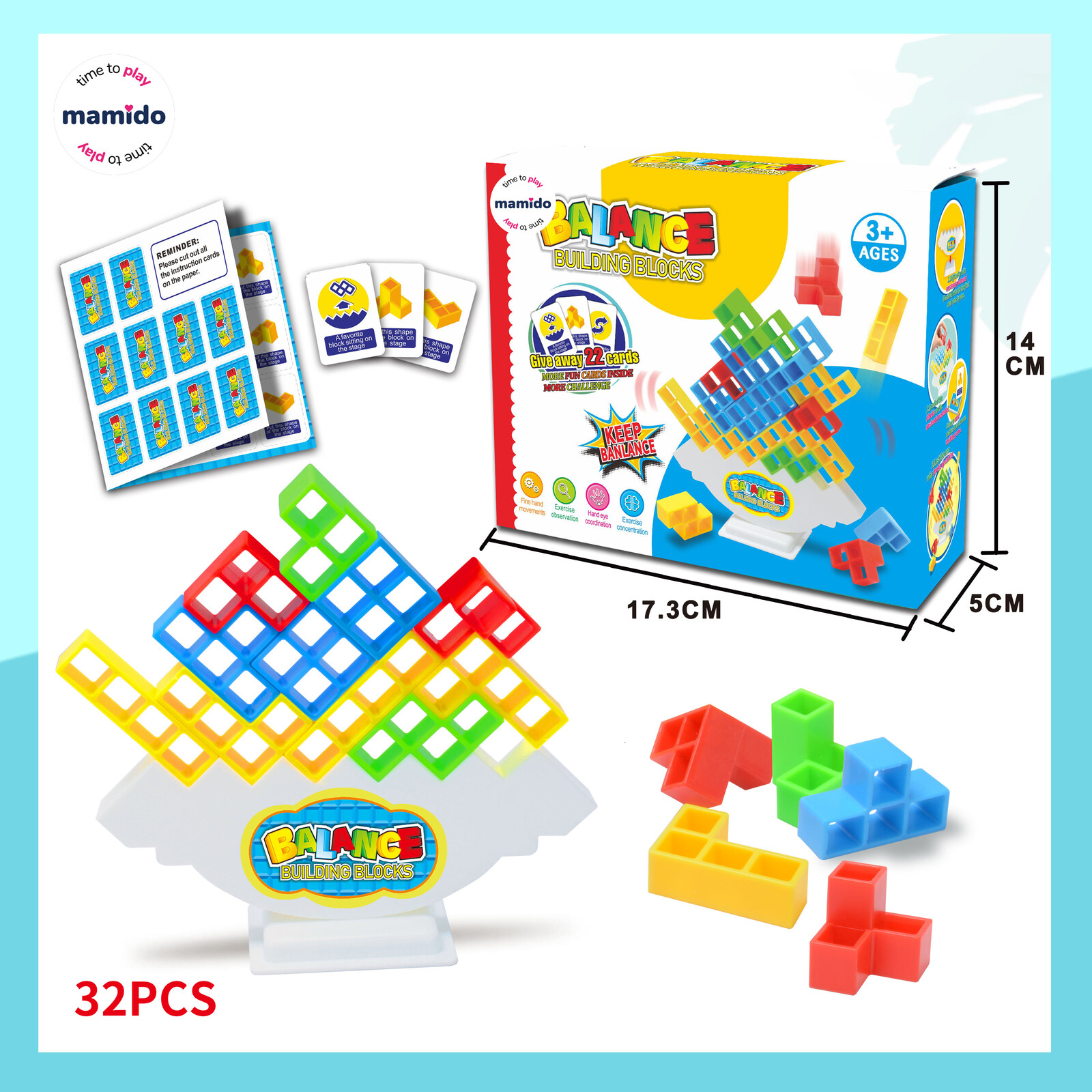 Mamido Balanční stavebnice Tetris 3D dovednostní hra MT1576