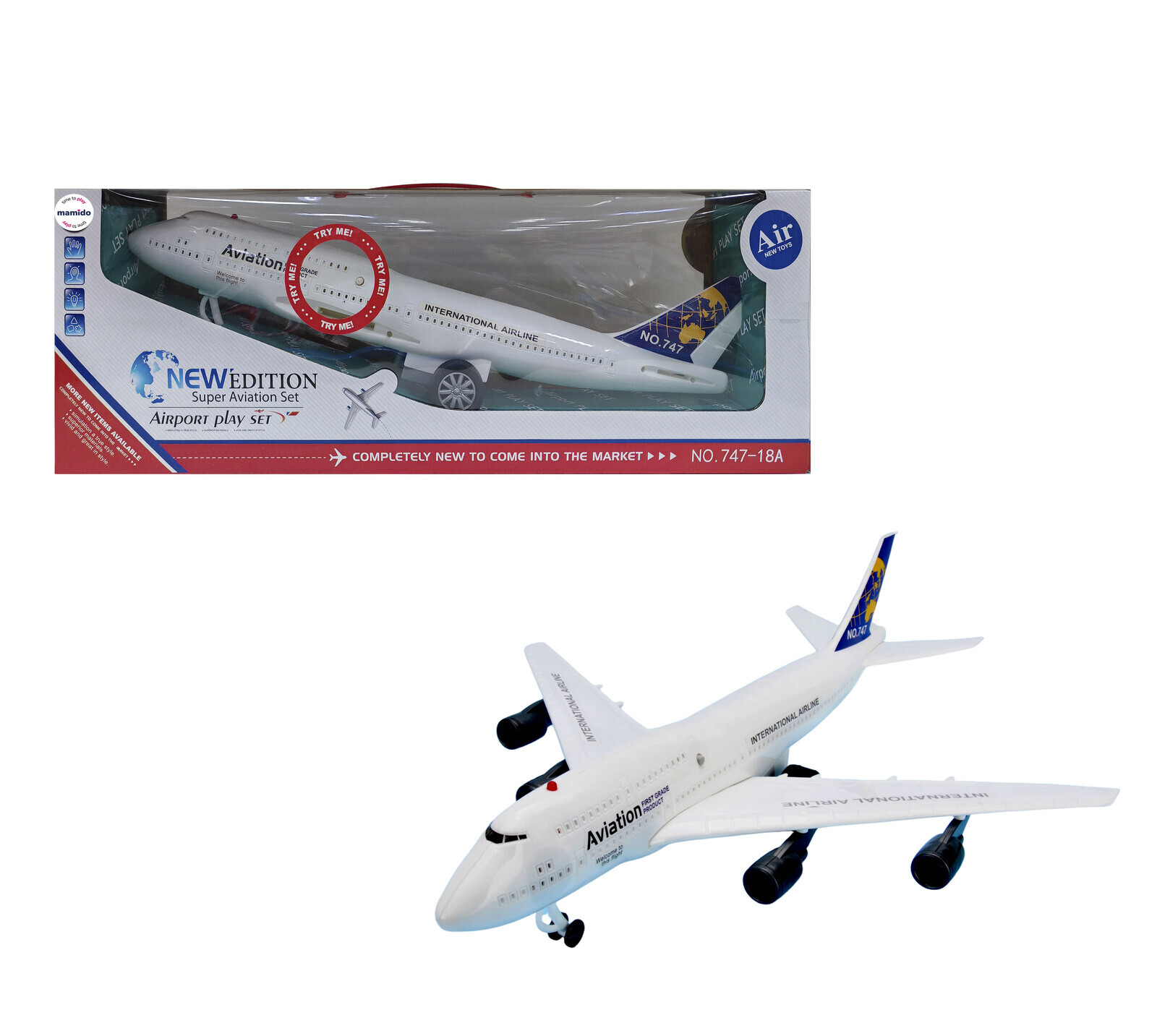 Mamido Velké interaktivní letadlo Aviation 747, světla a zvuky MT1260