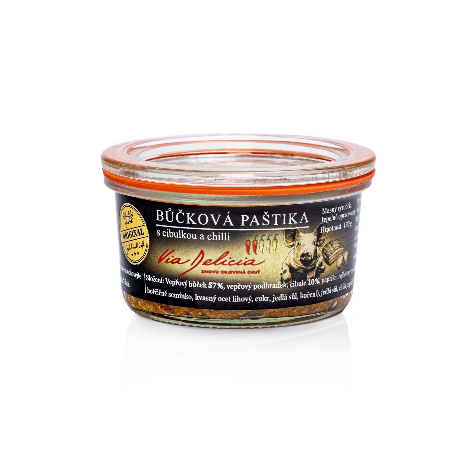 Bůčková paštika s cibulkou a chilli, 130 g