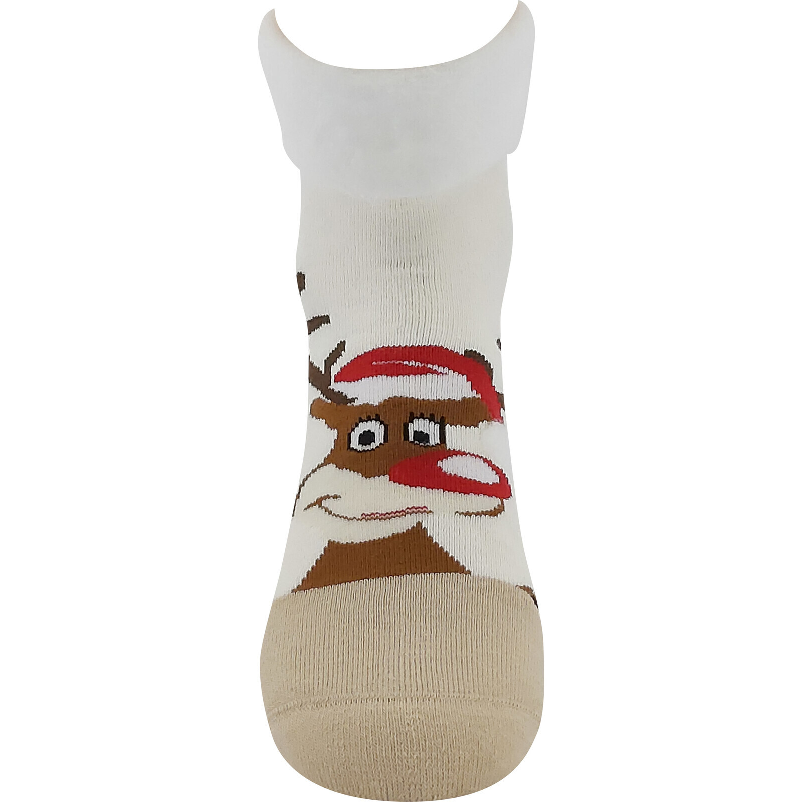LONKA Ponožky dámské celofroté MEDEA s vánočním obrázkem SOBA krémové (3 páry) 35-38 126289