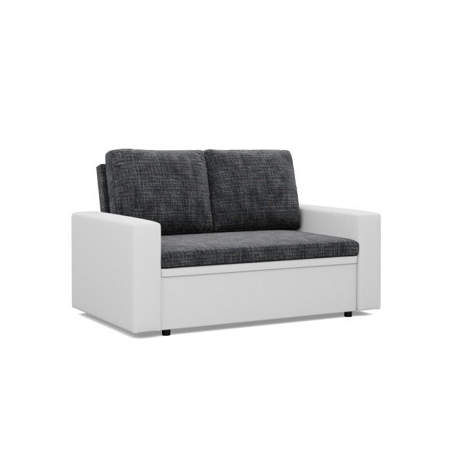 Dvoumístná pohovka LUNA rozkládací, tmavě šedá / bílá