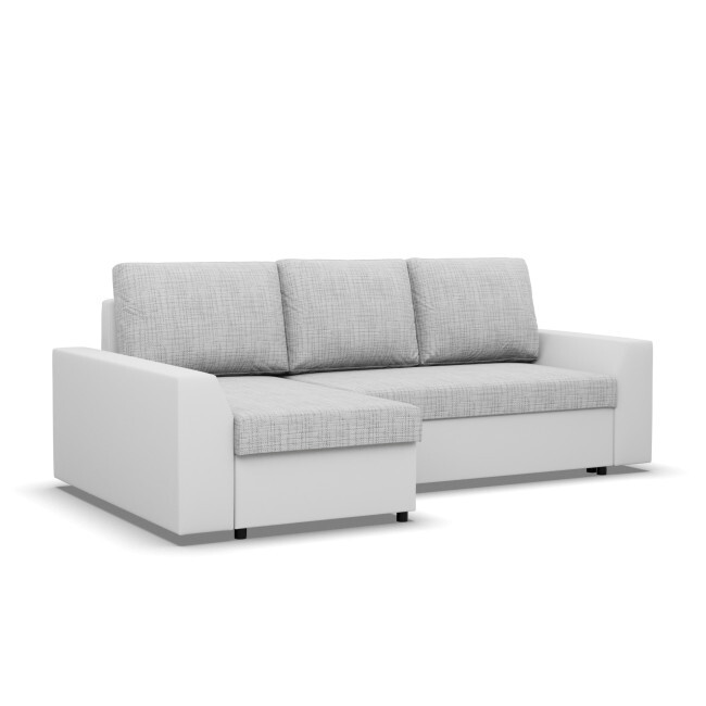 Rohová rozkládací sedačka LUGO šedá / bílá