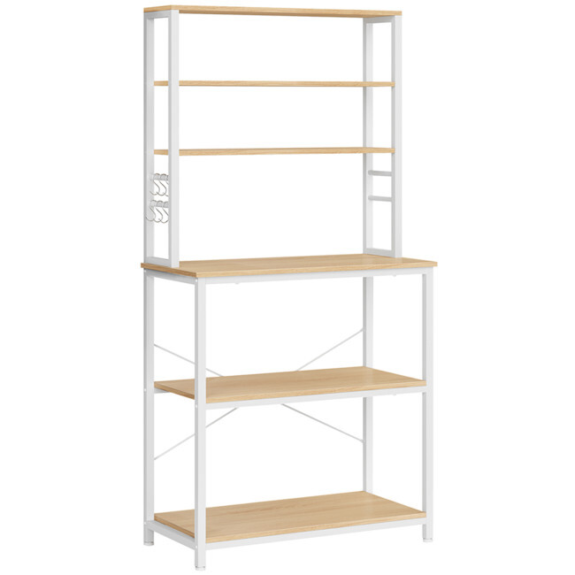 Kuchyňská police KKS019W09 bílá / hnědá