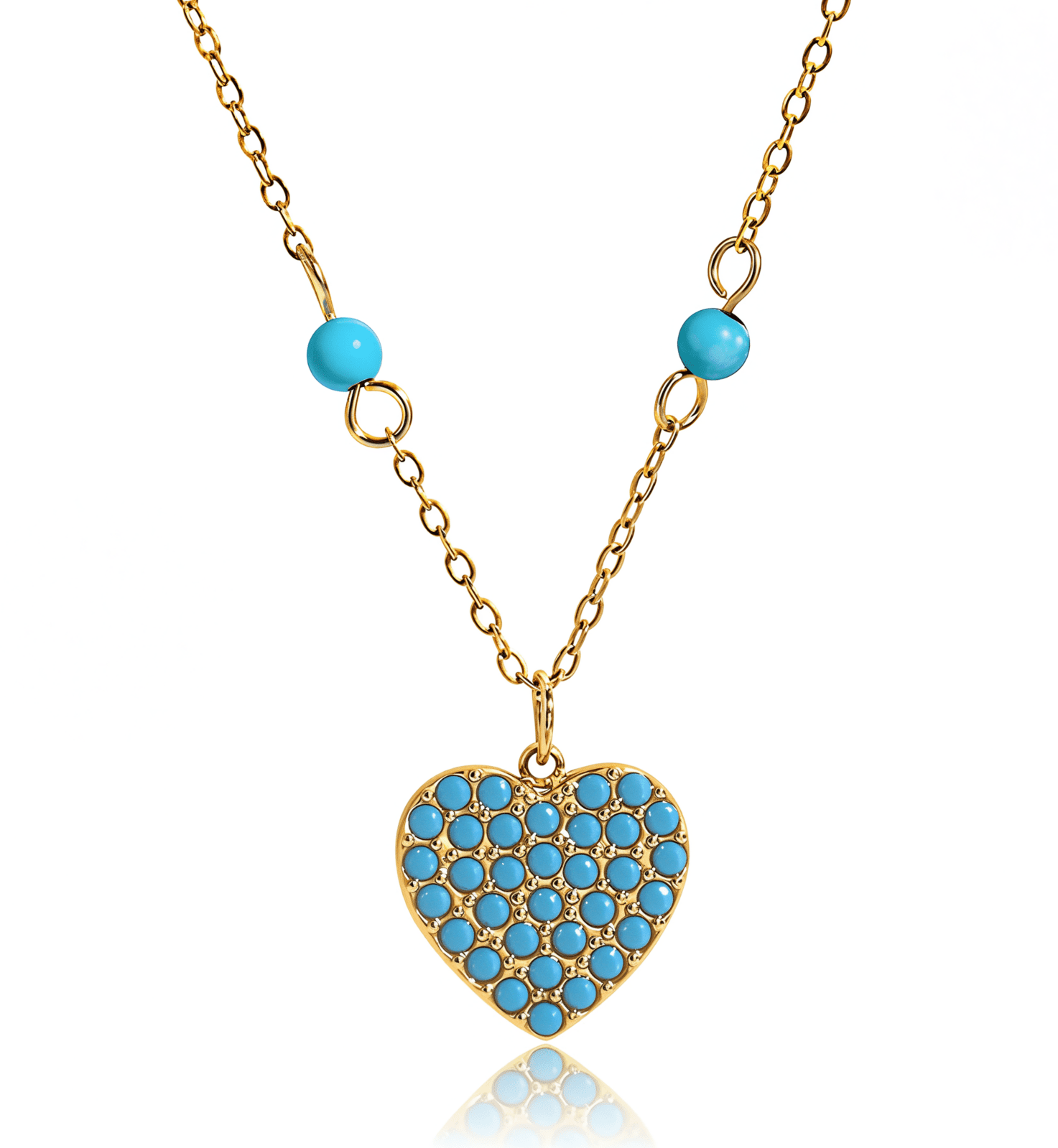 ELENYS Aqualis Heart – pozlacený náhrdelník 18K žluté zlato Délka: 42+5 cm / max. 47