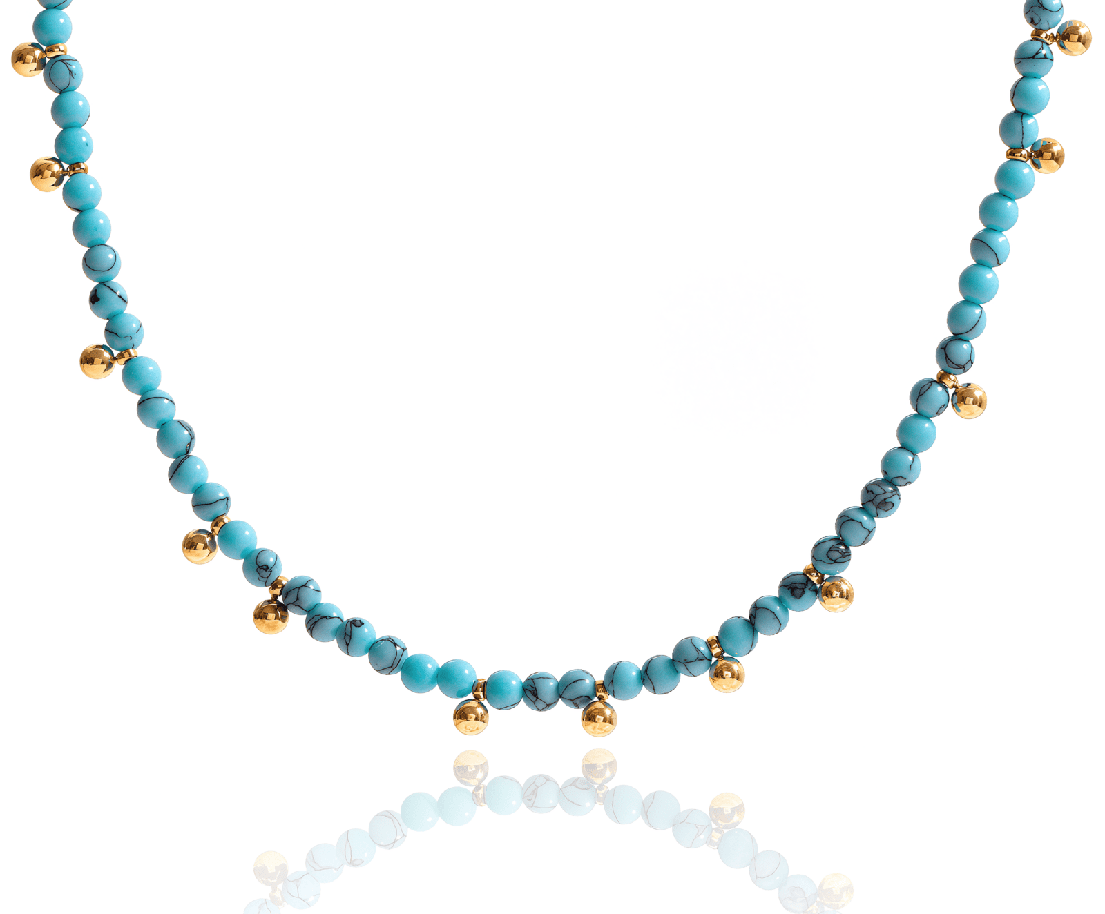 ELENYS Aqualis Beads – pozlacený náhrdelník 18K žluté zlato Délka: 41+5 cm / max. 46 cm