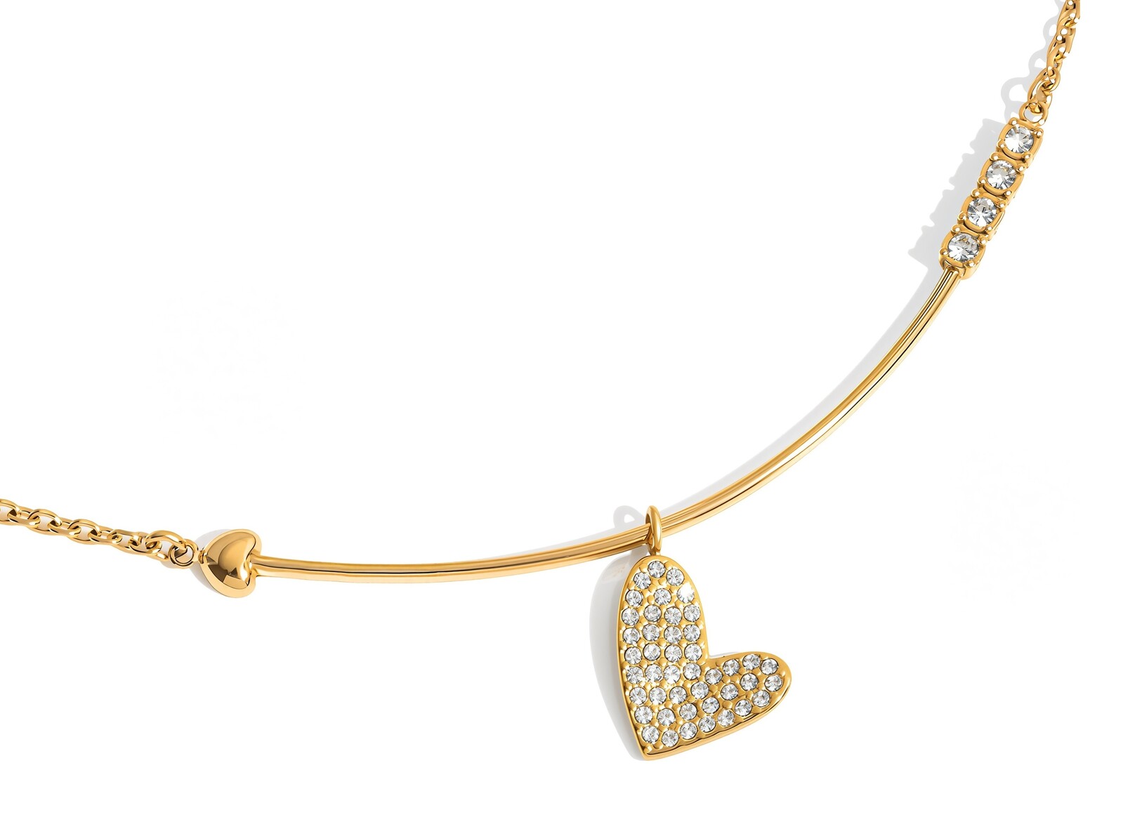 ELENYS Amora Heart – pozlacený náhrdelník 18K žluté zlato Délka: 40+7,5 cm / max. 47,5 cm