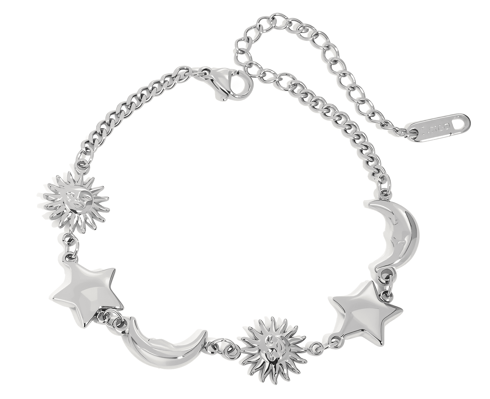 ELENYS Luna Stella Mini – náramek z prémiové oceli Délka náramku: 17+5 cm / max. 22 cm