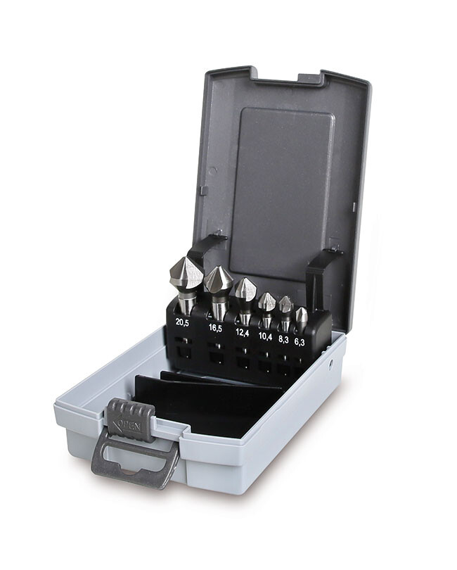 Sada fréz na kuželové zahloubení se třemi frézami (položka 426) v pouzdře