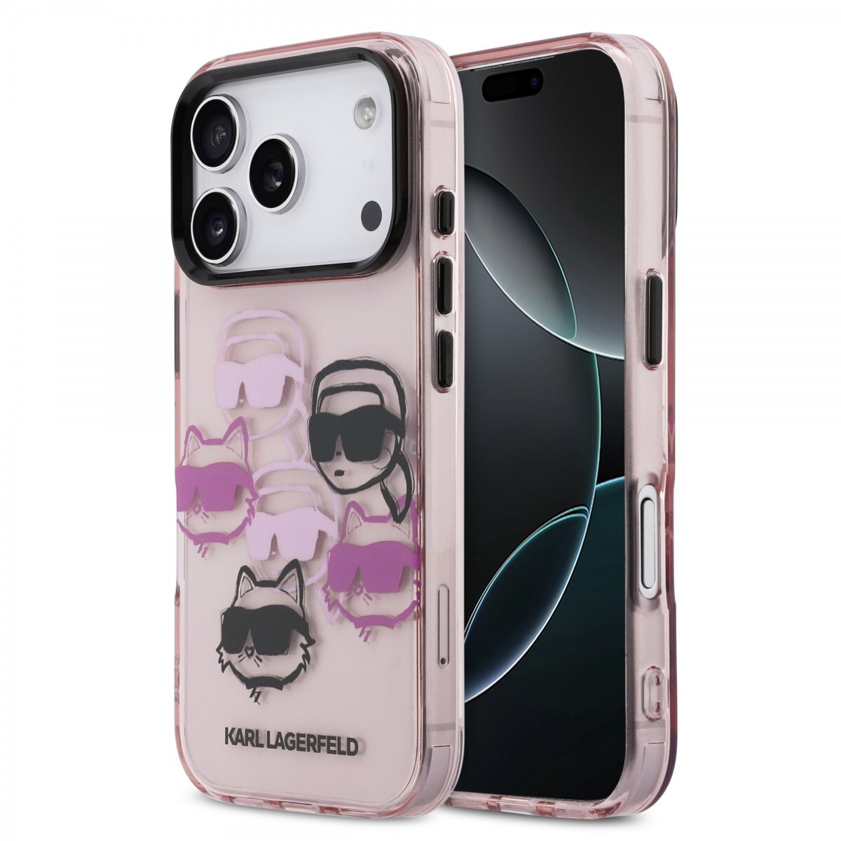 Zadní kryt Karl Lagerfeld IML Multi K&CH Heads pro iPhone 17 Pro Pink