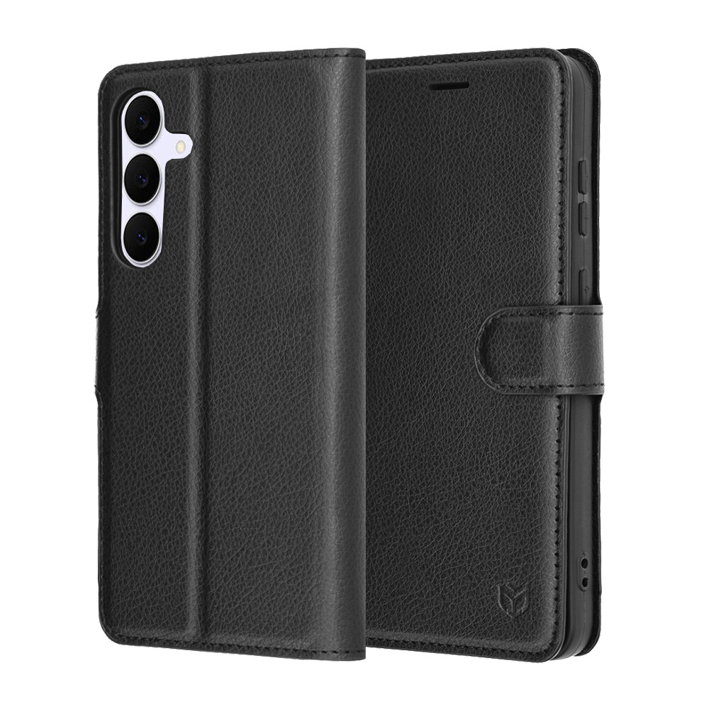 Kožené pouzdro Techsuit Samsung Galaxy S25 FE černé