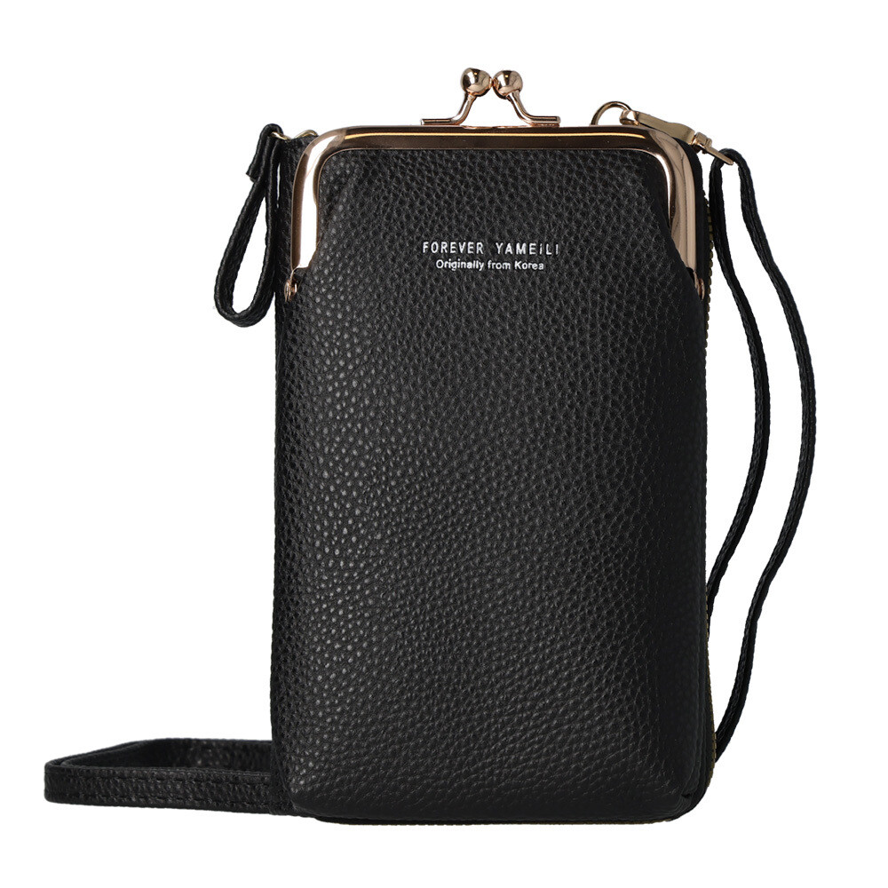 kabelka na mobil Knitted design 2 černá