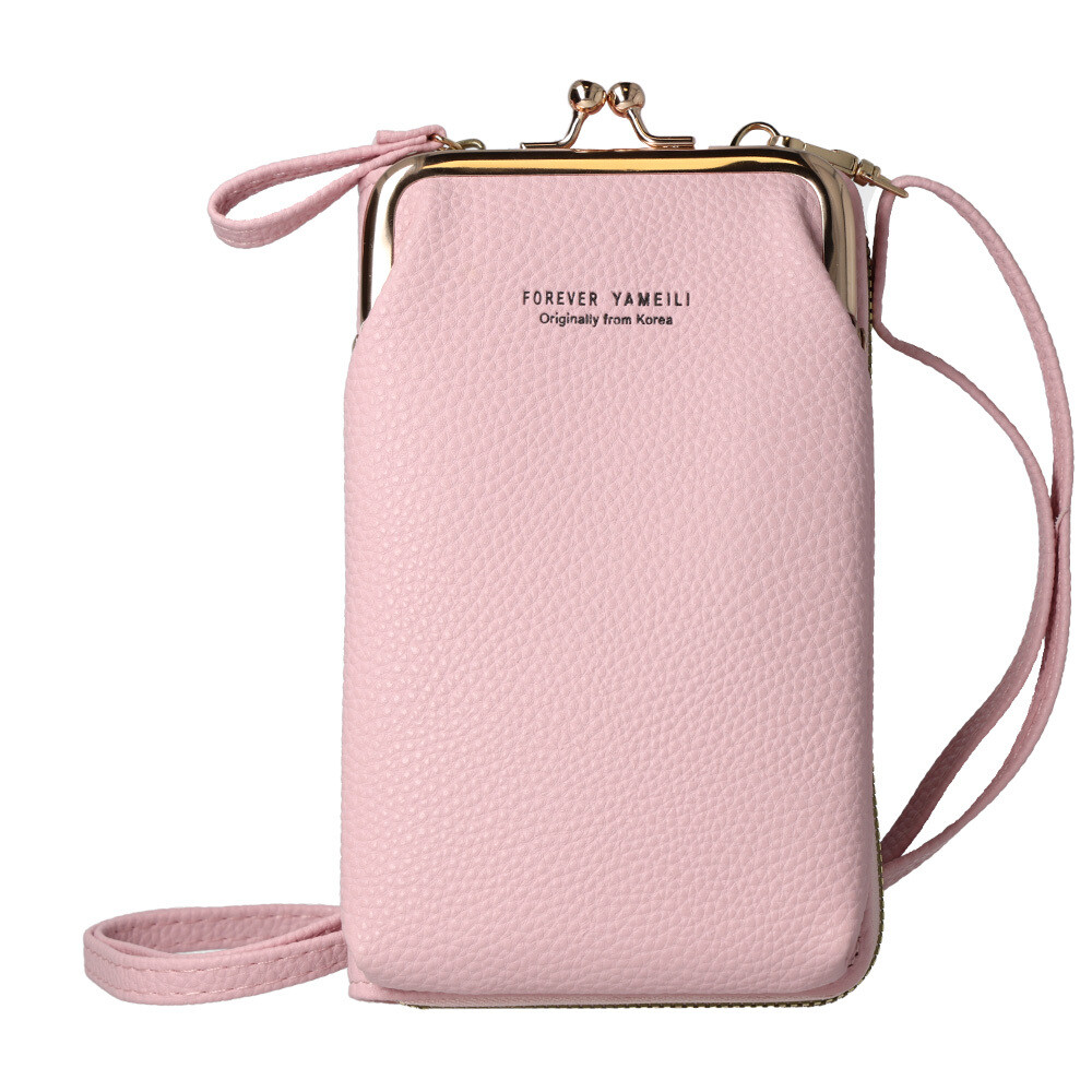 Kabelka na mobil Knitted design 2 světle růžová