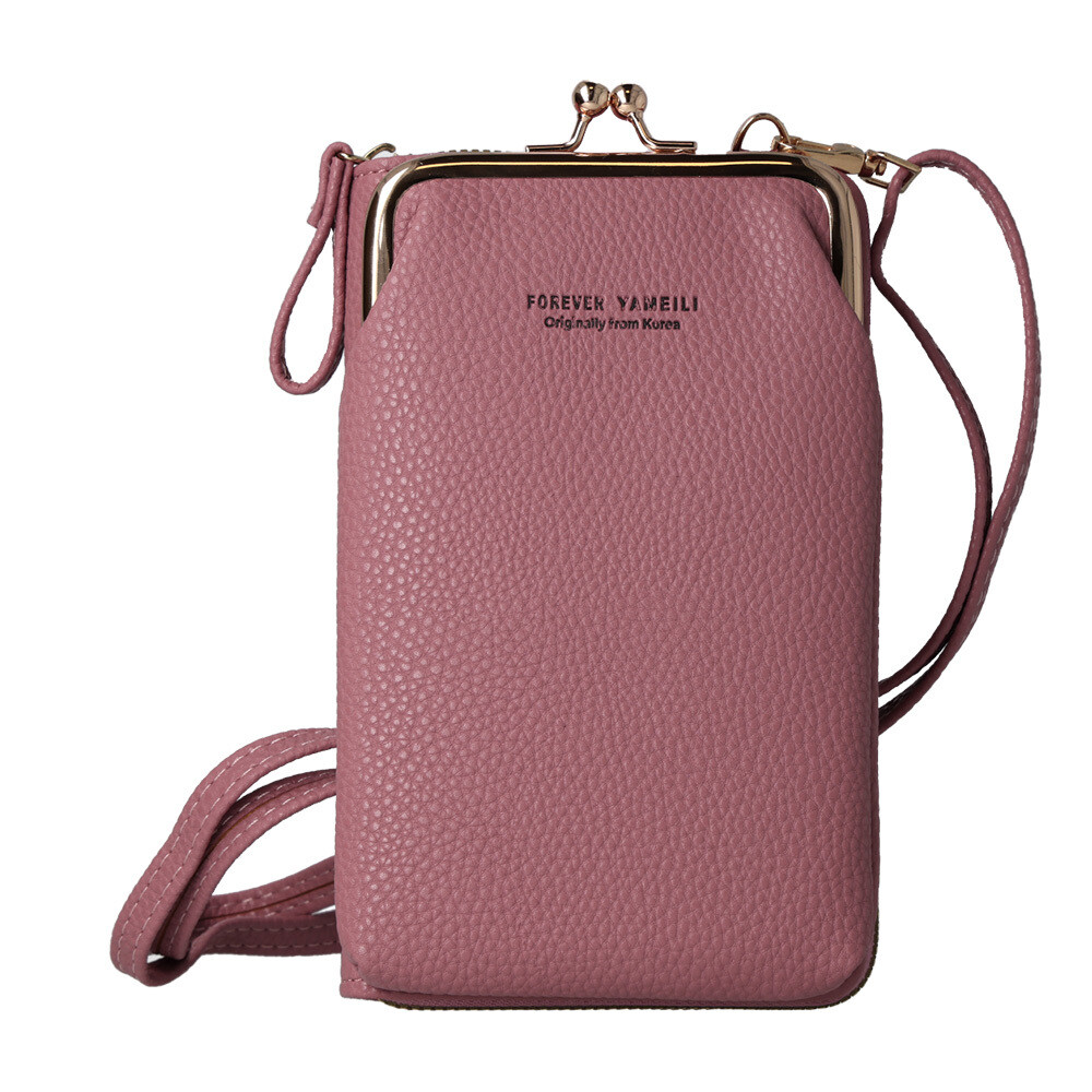 Kabelka na mobil Knitted design 2, růžová