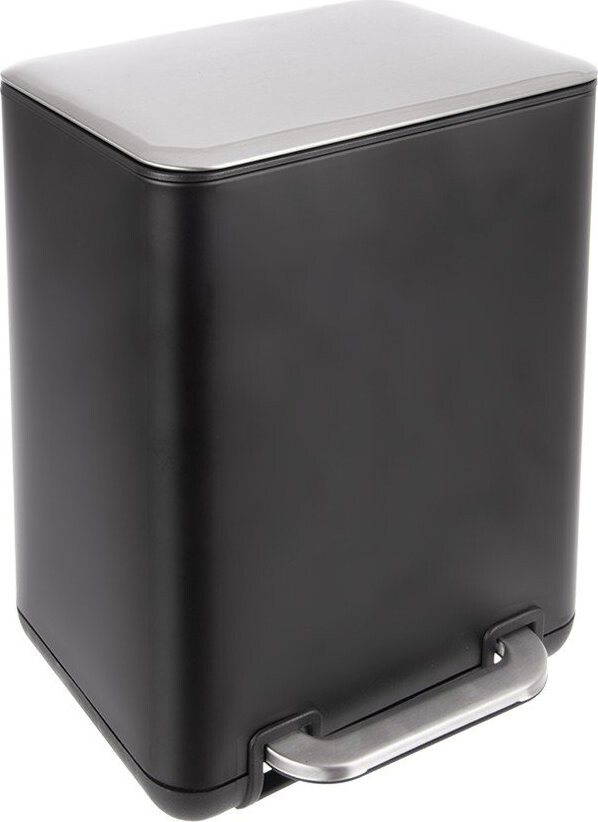 Černý nášlapný odpadkový koš z nerezové oceli 6 l Black – Orion