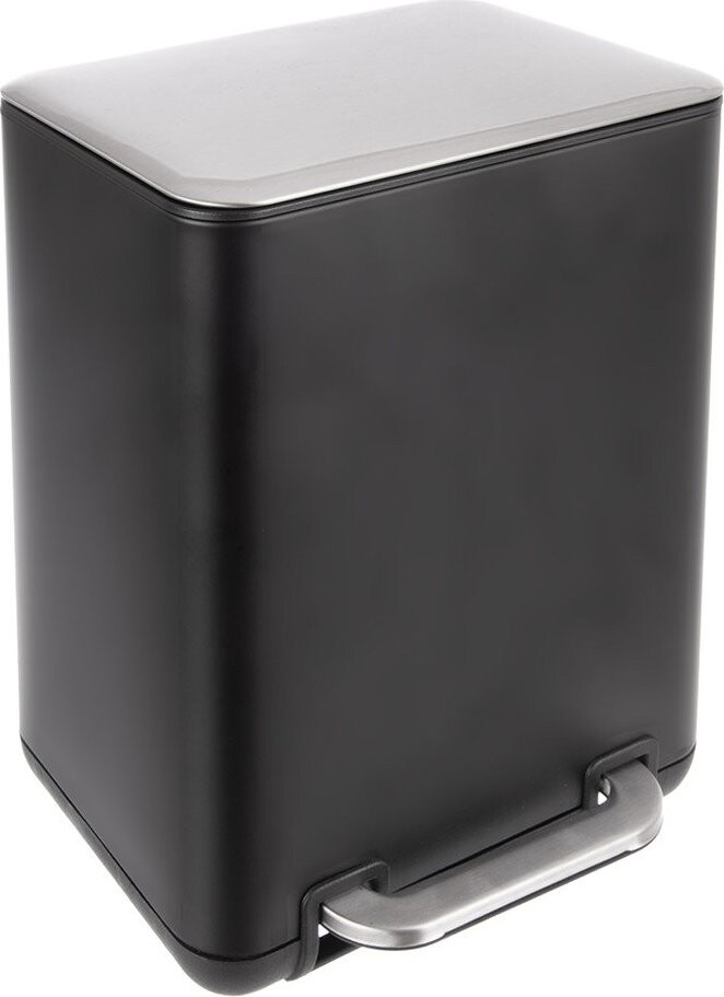 Černý nášlapný odpadkový koš z nerezové oceli 20 l Black – Orion