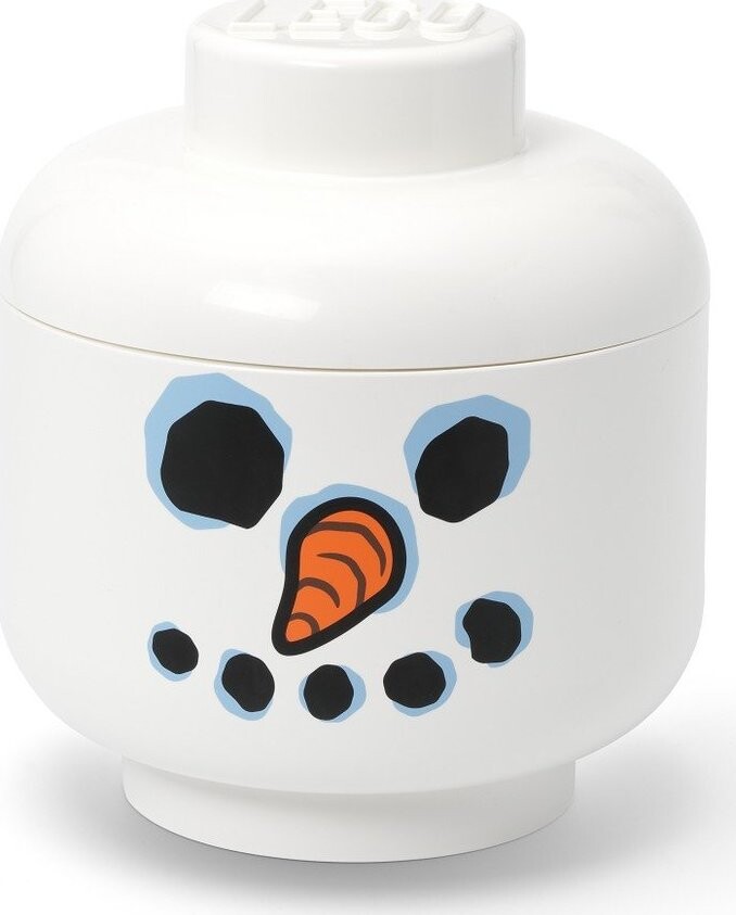 Bílý plastový dětský úložný box ø 24x27 cm Head Snowman L – LEGO®