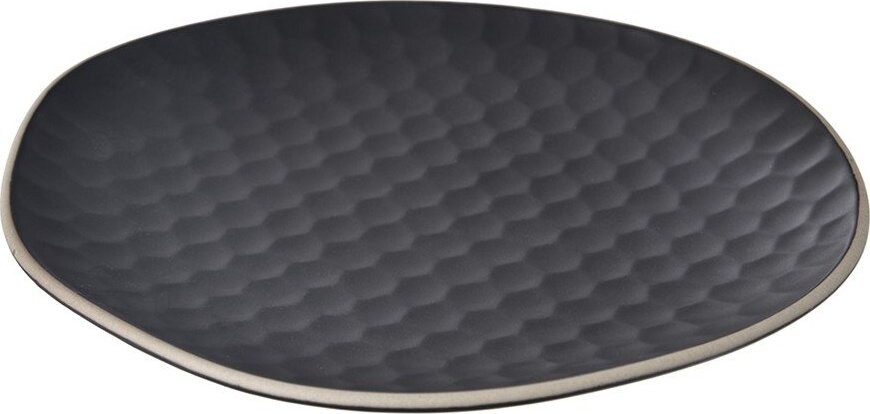 Černý servírovací talíř z kameniny Tea Time – Orion