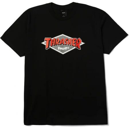 Triko Huf X Thrasher Logo - Černá - L
