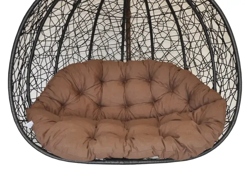 Axin Trading Polstr na závěsnou houpačku Double - hnědý melír