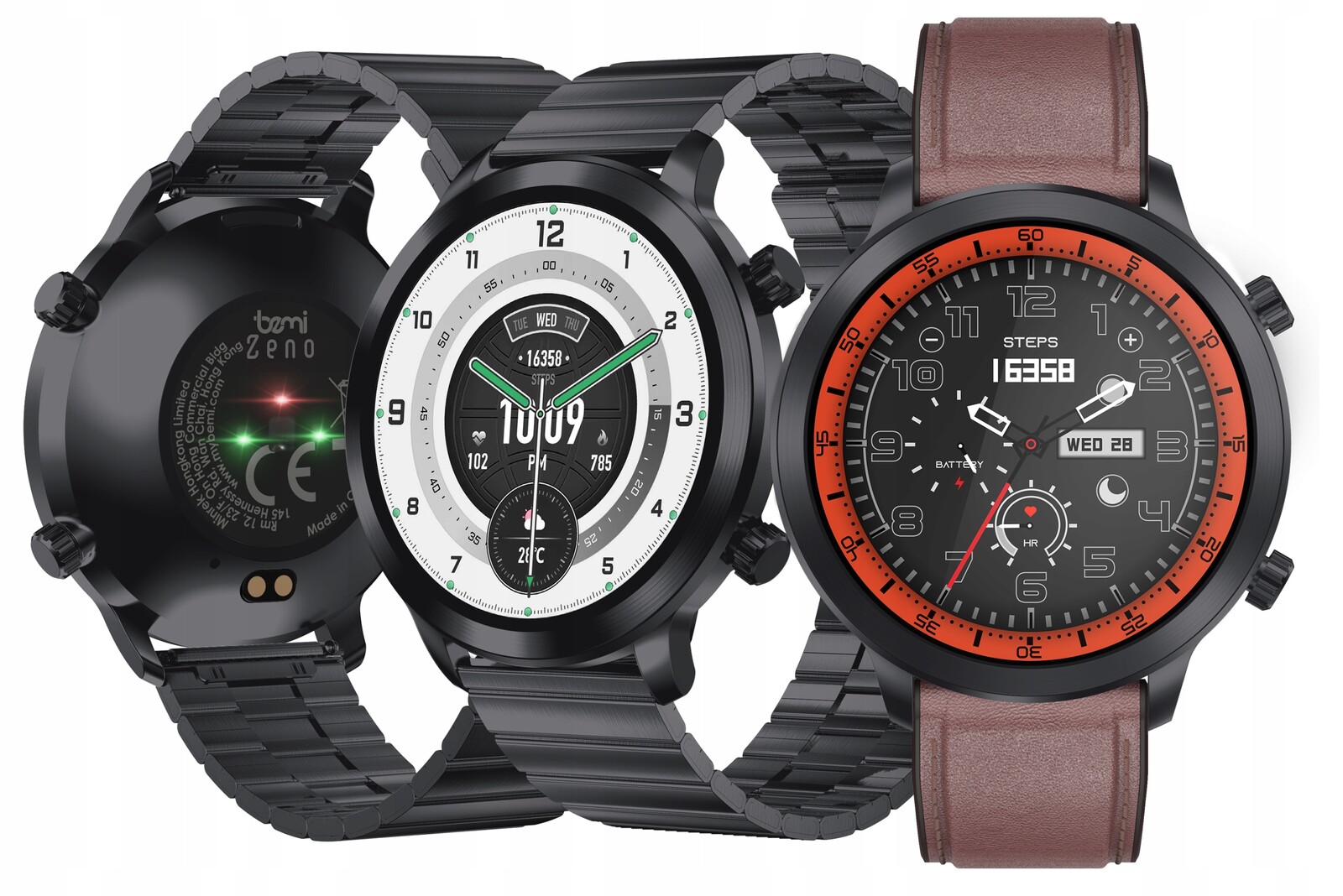 Chytré Hodinky Bemi Zeno Ai Chat DaGPT 1.43 Amoled Pánské Dva řemínky SpO2 Černá