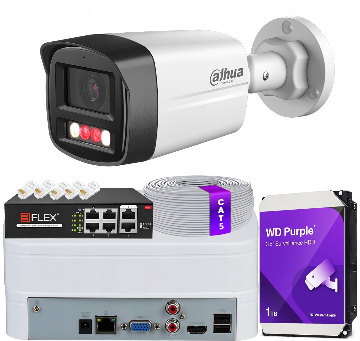 Monitorovací sada Kamera IPC-HFW1439TL1-A-IL 4Mpx Smart Dual Light+SMD 4.0