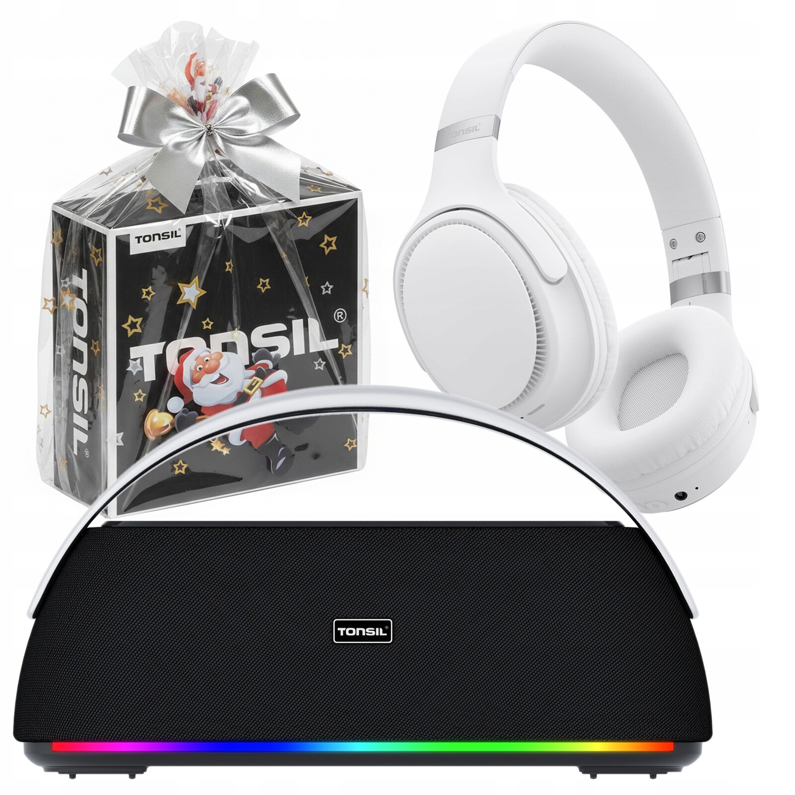 Dárková Sada Tonsil: Bluetooth reproduktor Flow sluchátka R35 Bílá