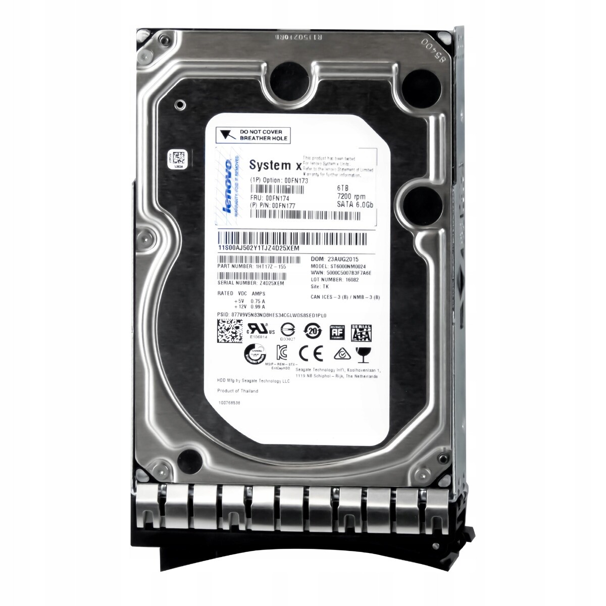 Lenovo 00FN174 00FN177 6TB 7.2K 128MB Sata III 3.5'' ST6000NM0024