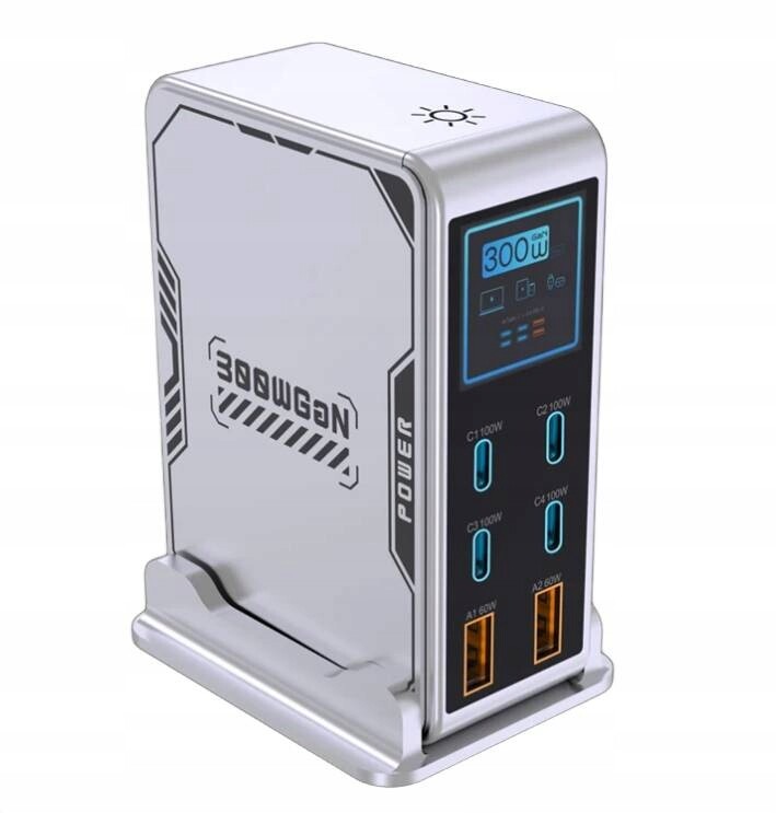 Napájecí adaptér Rychlá nabíječka Usb C GaN 300W 100W PD3.0 Pps QC3.0 6x Port