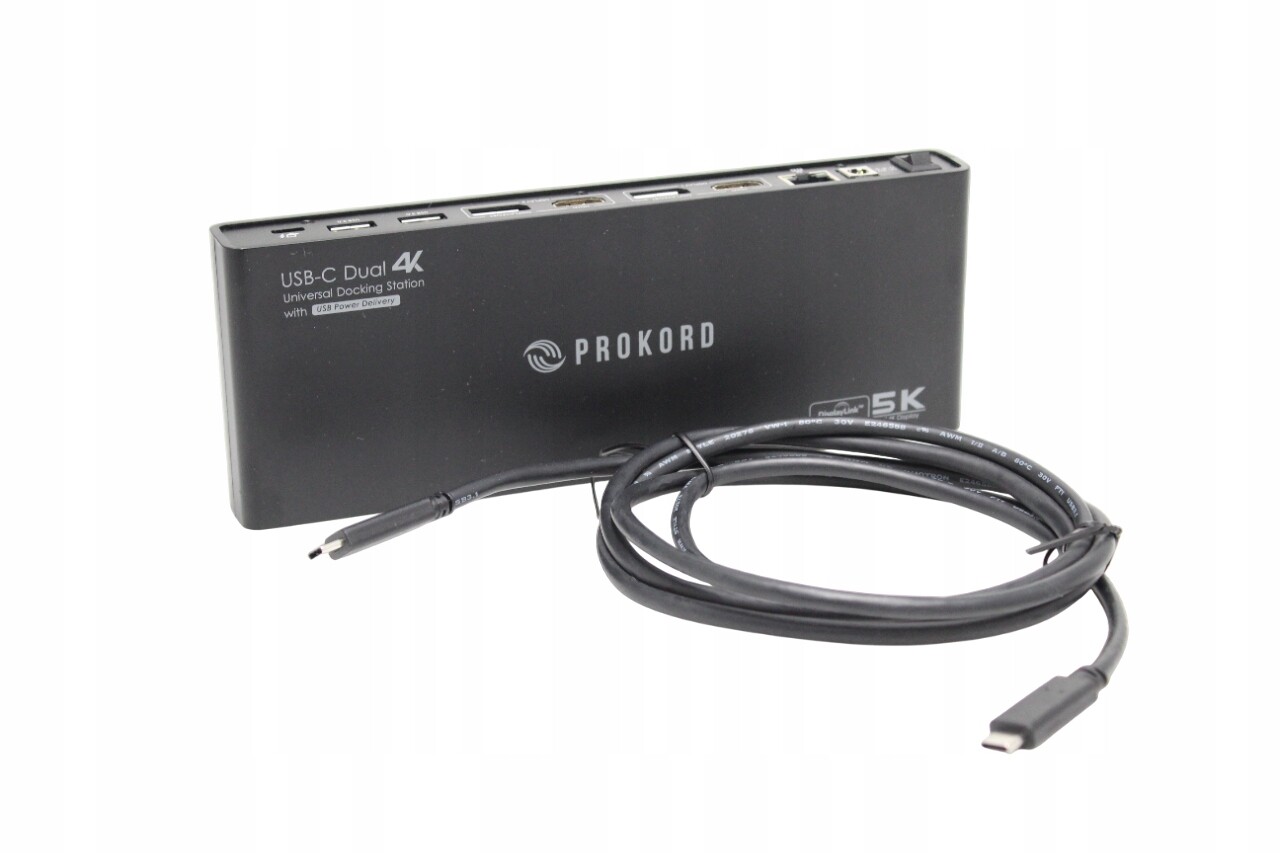 Dokovací stanice Prokord Usb-c Dual 4K WS-UG69PD1 Kabely napájecí adaptér