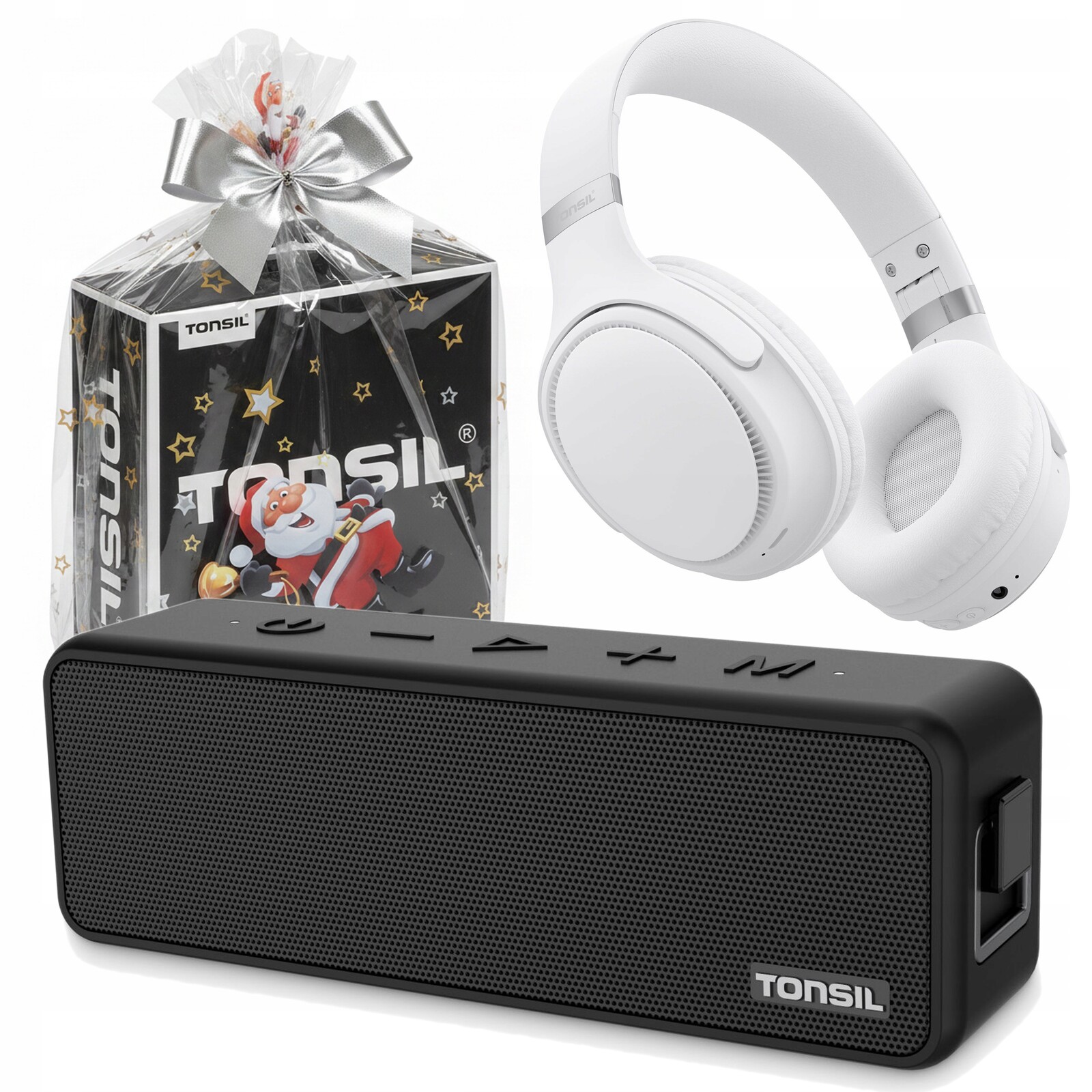 Dárková Sada Tonsil: Bluetooth reproduktor Go 6 sluchátka R35 Bílá