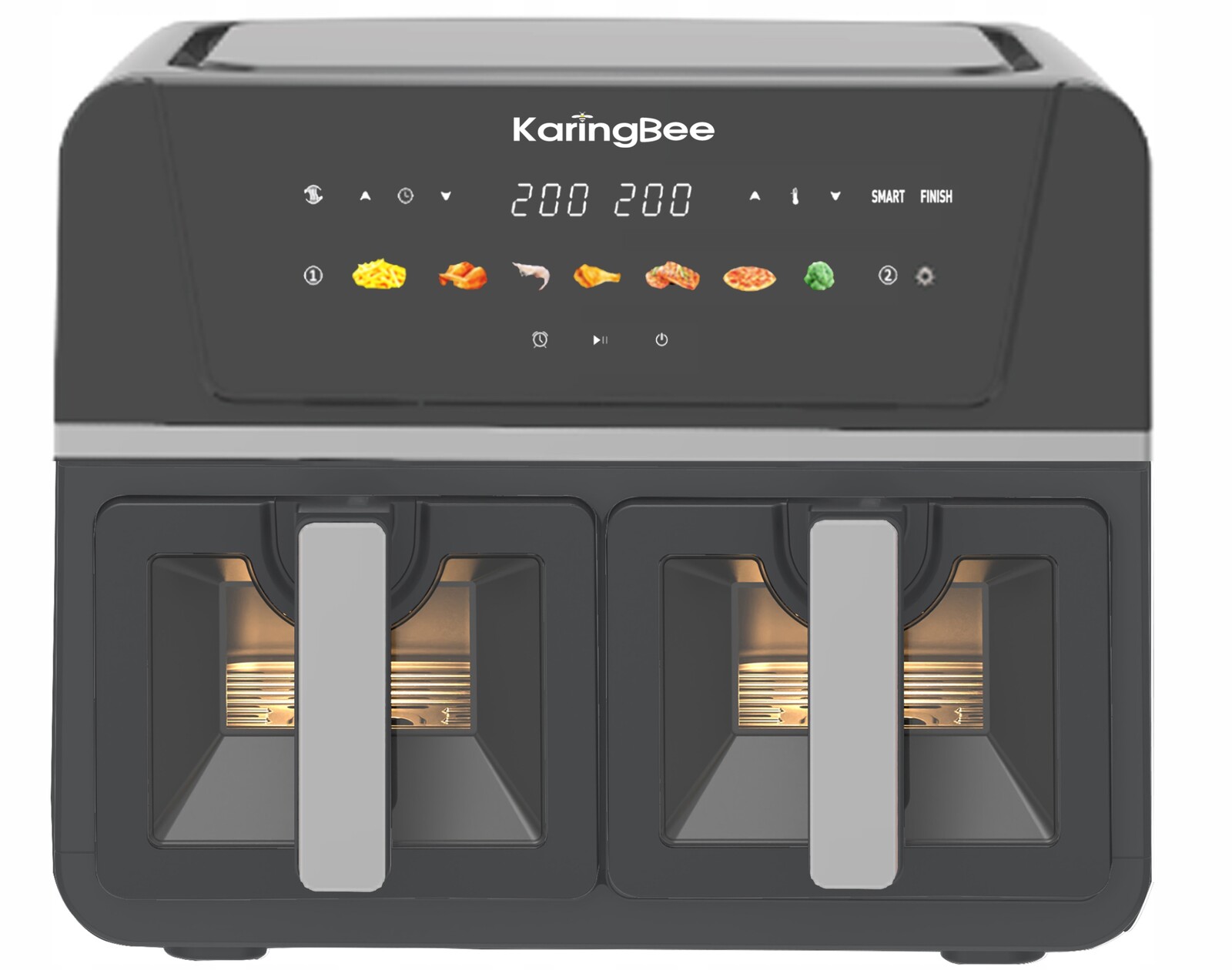 Karingbee Beztuková Dvoukomorová 9L Velká Air Fryer 2400W Fritéza