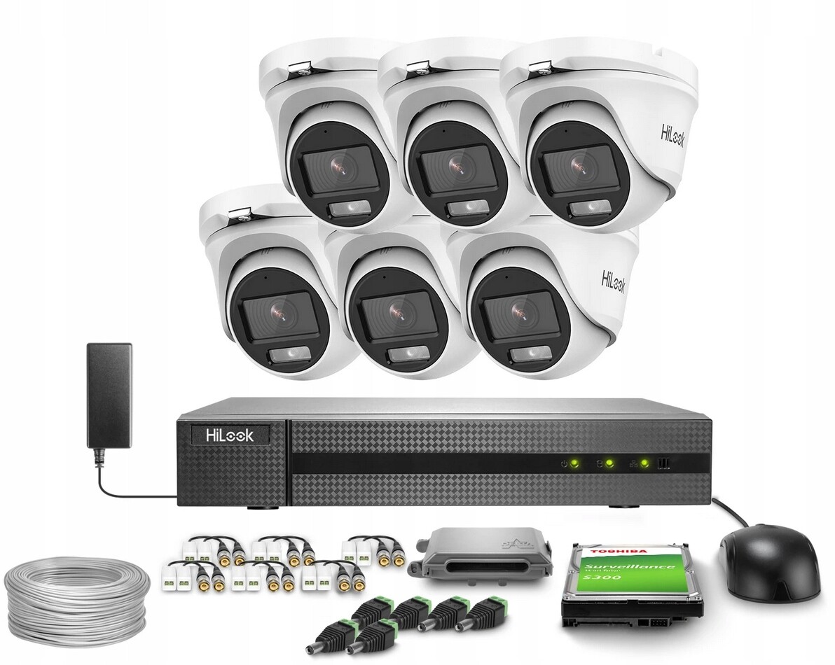 Monitorovací Sada 6X TVICAM-T5M-20DL 5MPX IR20M IP66 Kovový Mikrofon