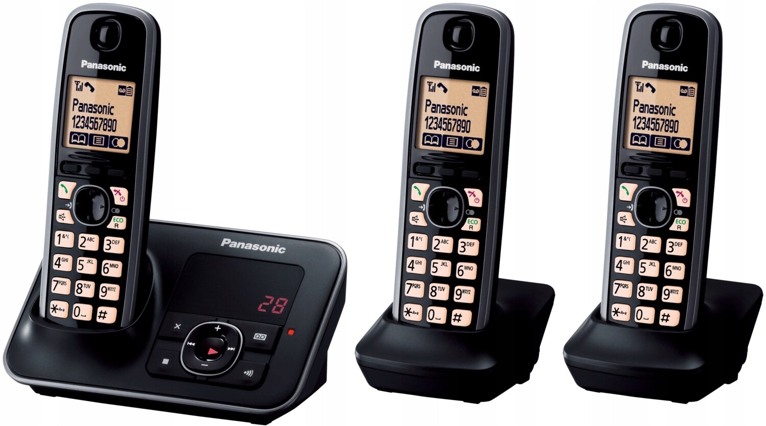 Panasonic KX-TG6623 telefon Bezdrátový režim handsfree 3 sluchátka