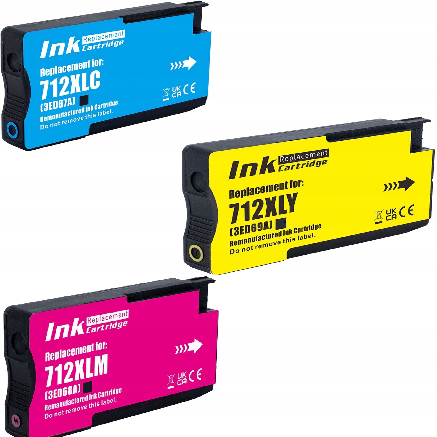 Sada 3 inkoustů LCL 712XL Cmy Cyan, Magenta, Yellow pro Hp DesignJet