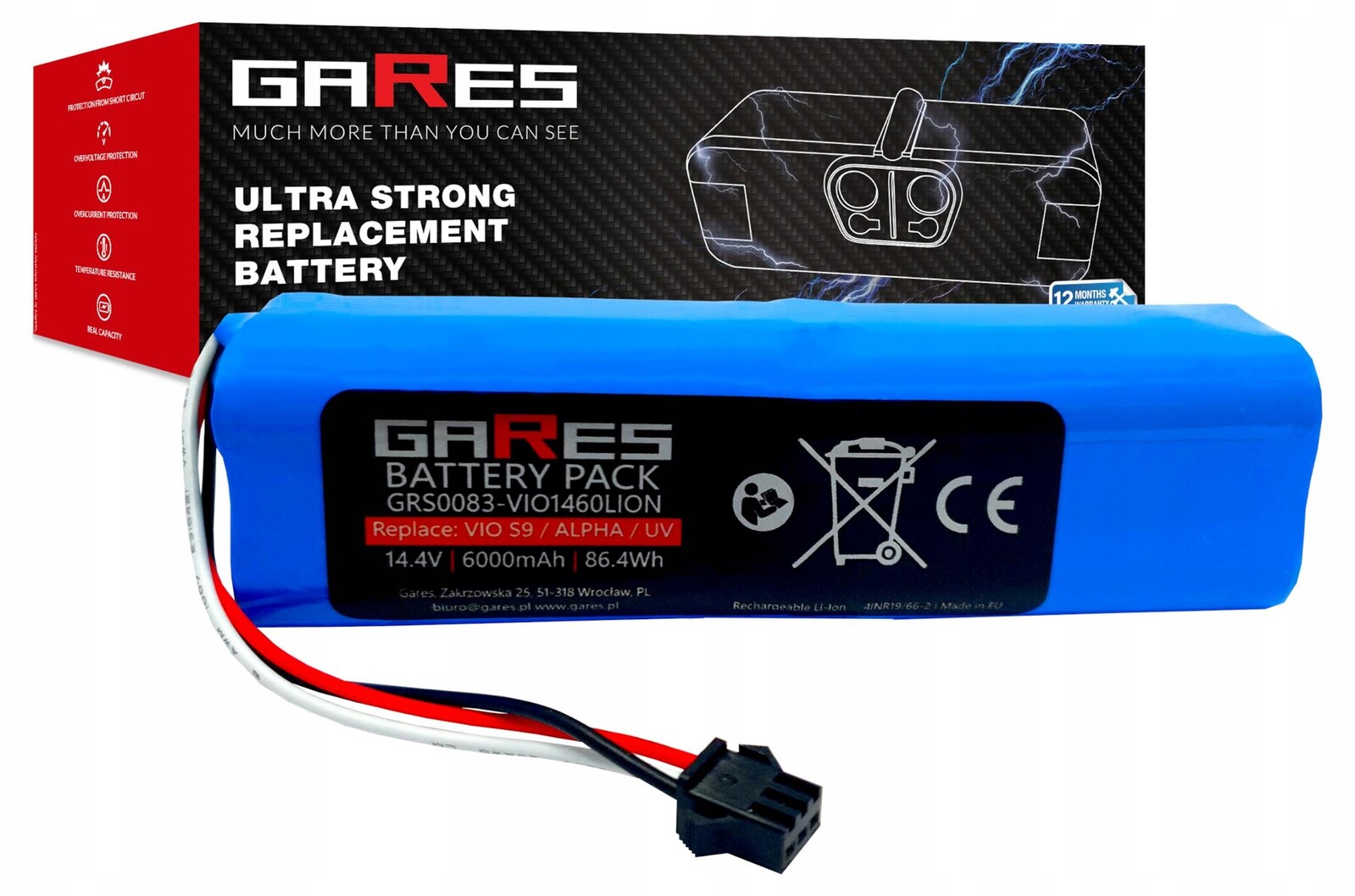 Akumulátor Gares pro H18650CH-4S2P 14,4V 6,0Ah