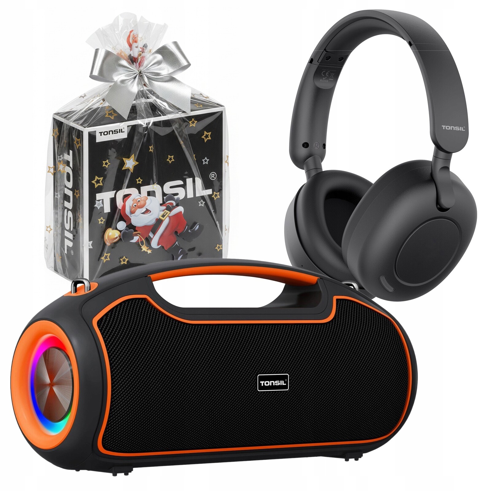 Dárková Sada Tonsil Bluetooth reproduktor Beat 120W sluchátka R50 černá