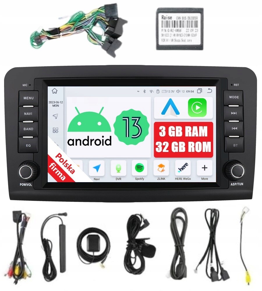 Rádio Navigace Android Mercedes ML W164 Gl X164 4/64 Gb Dsp Carplay Lte