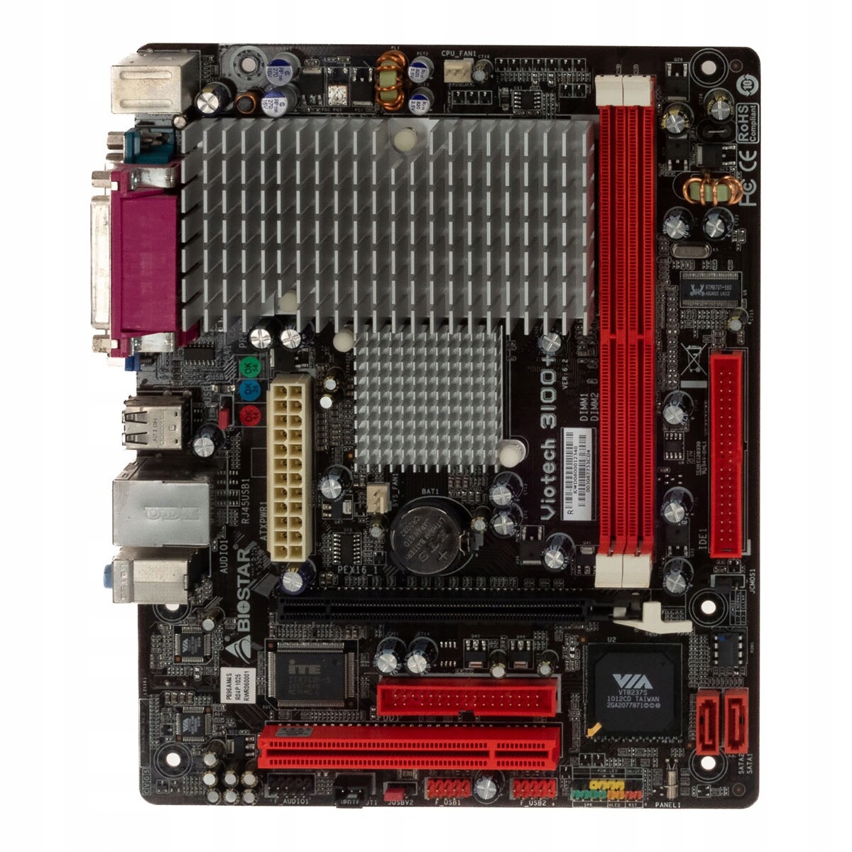 Biostar Viotech 3100+ Cpu Via C7-D 1.6+ GHz DDR2 PCIe Pci Sata Ide mATX