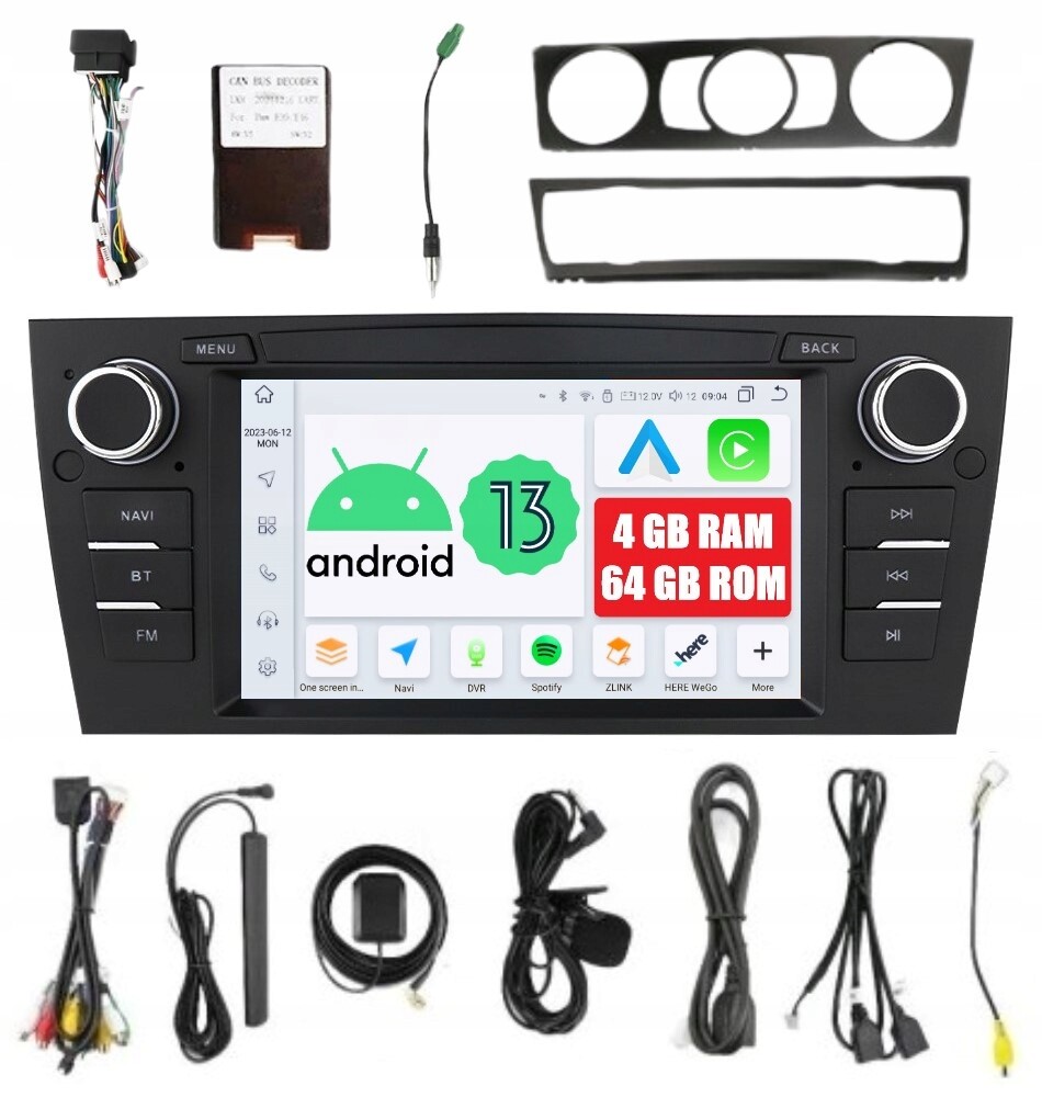 Navigace Rádio 2DIN Android Bmw E90 E91 E92 E93 4/64 Gb Dsp Carplay Lte