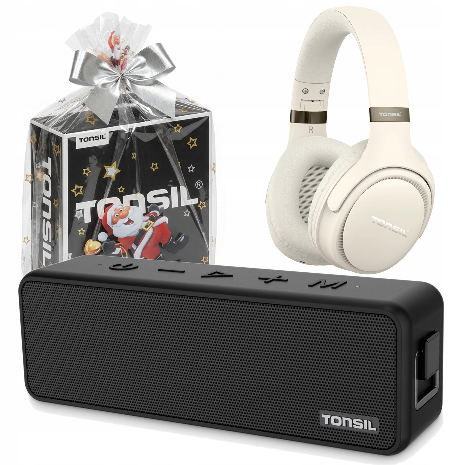 Dárková Sada Tonsil: Bluetooth reproduktor Go 6 sluchátka R35 Béžová