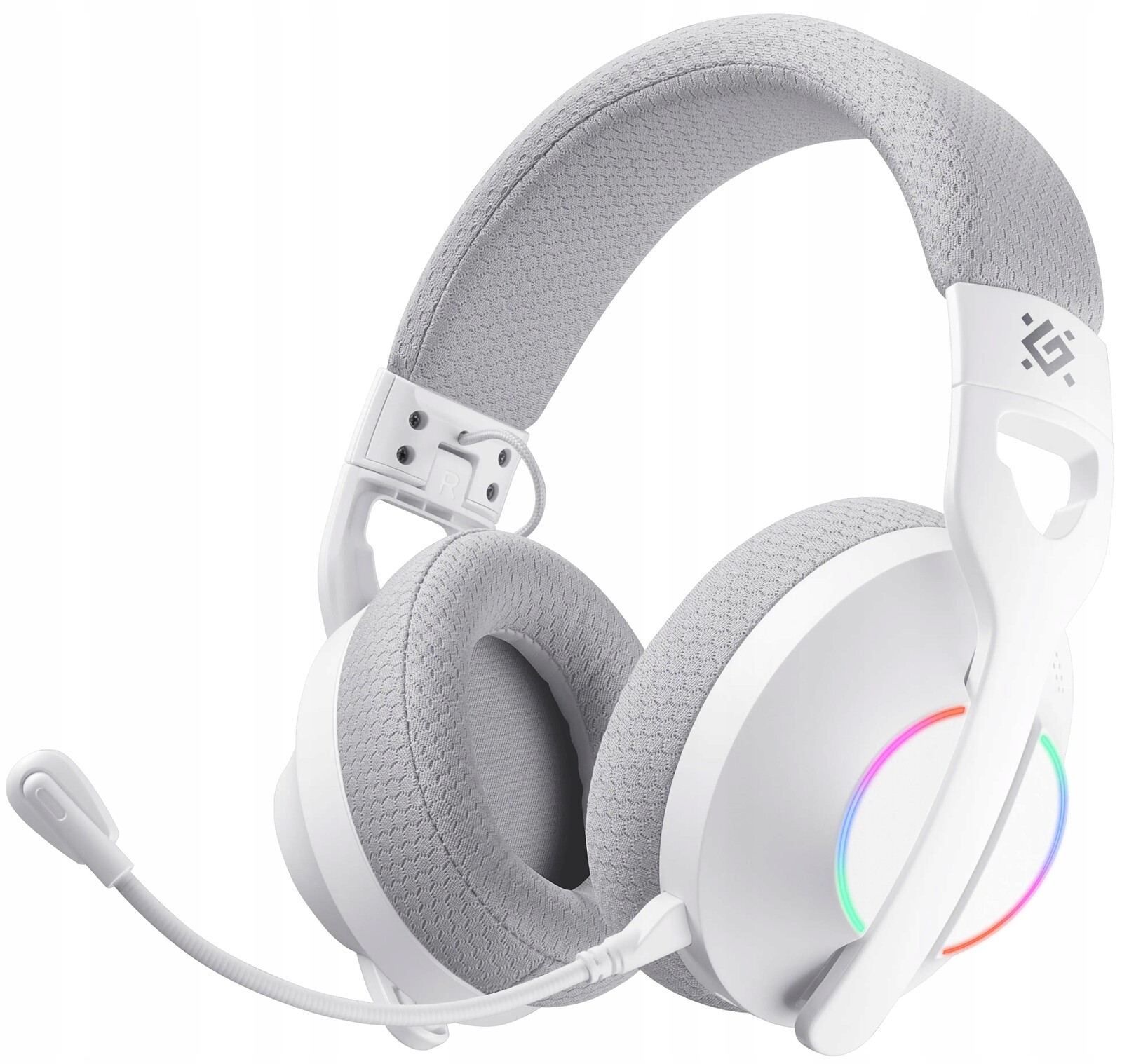 Sluchátka Bezdrátová Herní s mikrofonem do uší Bluetooth Bílá Led