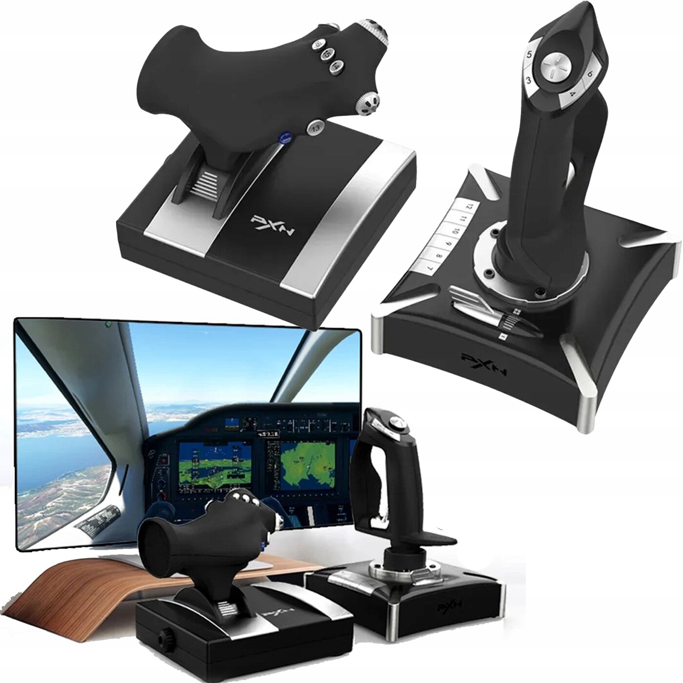 Joystick Lotu Pxn 2119 Pro Gamepad PS4 Pc Vibrace 8-směrový Set 2